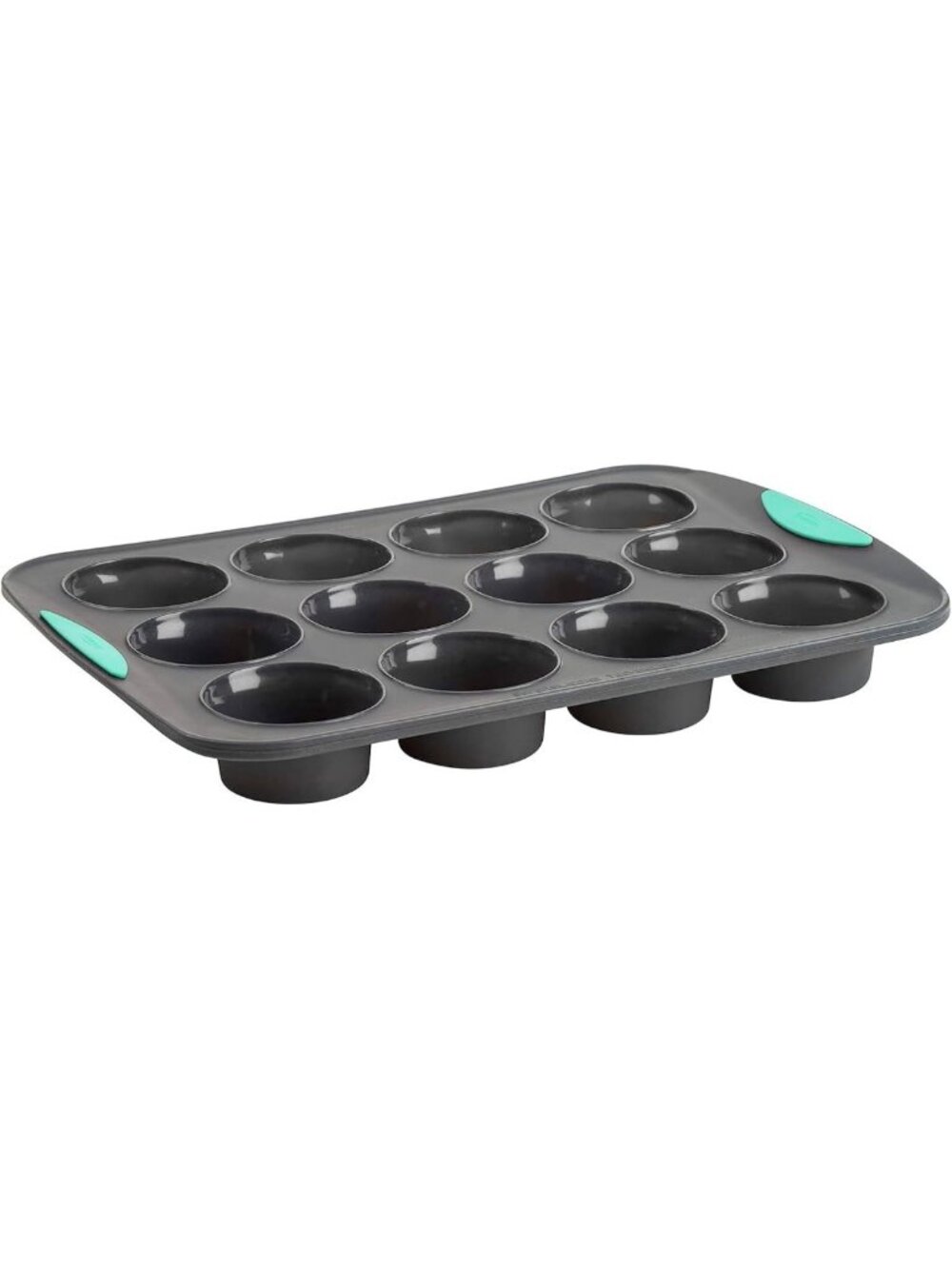 Flexible 12-Cup Silicone Muffin Pan, Non-Stick & BPA-Free, Dishwasher Safe, Heat